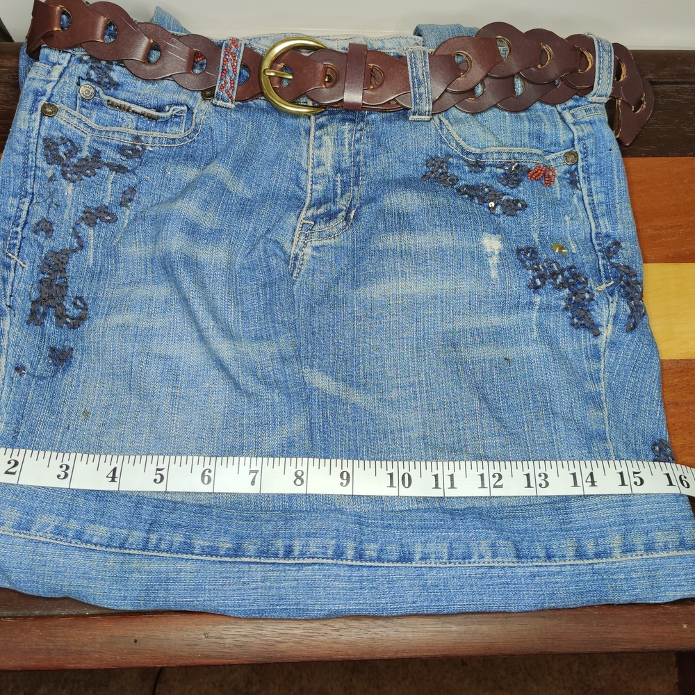 90'a Handsewn Denim Skirt Bag - Picture 3 of 5